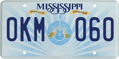 MS license plate OKM060