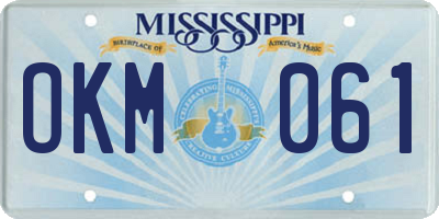 MS license plate OKM061