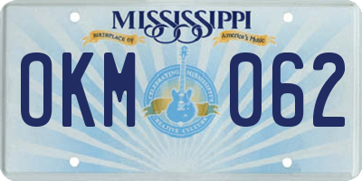 MS license plate OKM062