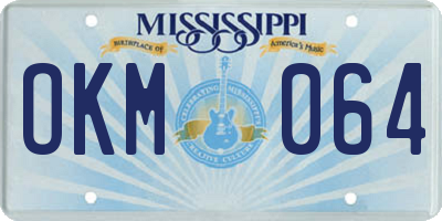 MS license plate OKM064