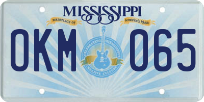 MS license plate OKM065