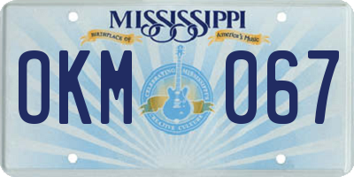 MS license plate OKM067
