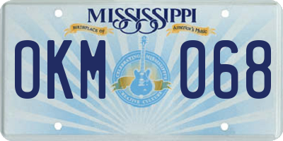 MS license plate OKM068