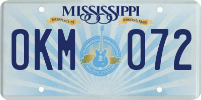 MS license plate OKM072