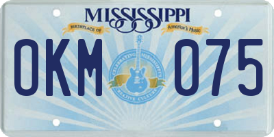 MS license plate OKM075