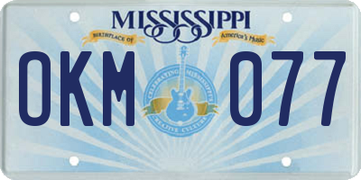 MS license plate OKM077