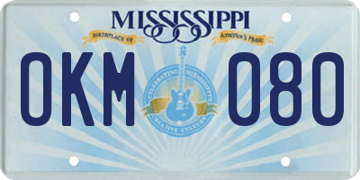 MS license plate OKM080
