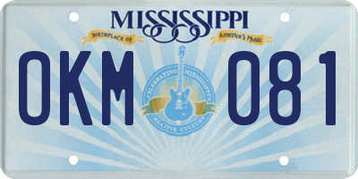 MS license plate OKM081
