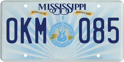 MS license plate OKM085