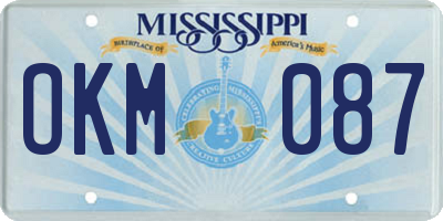 MS license plate OKM087