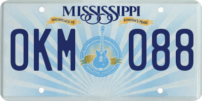 MS license plate OKM088