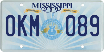 MS license plate OKM089