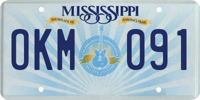 MS license plate OKM091