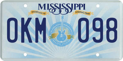 MS license plate OKM098