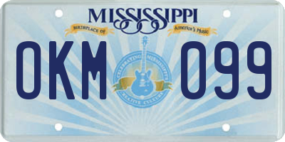 MS license plate OKM099