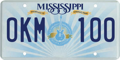 MS license plate OKM100