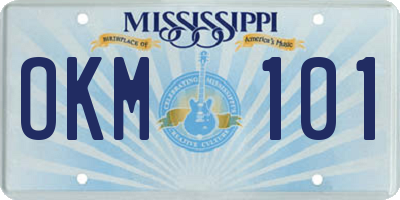 MS license plate OKM101