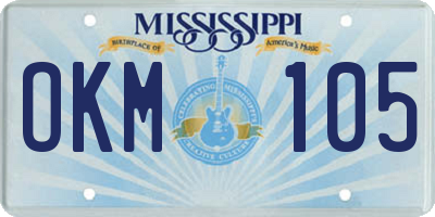 MS license plate OKM105