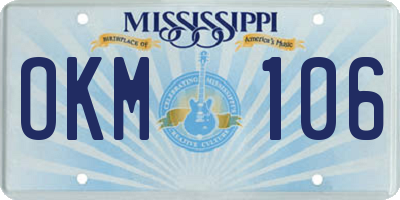 MS license plate OKM106