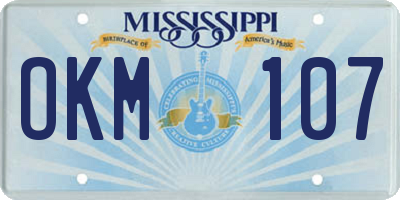 MS license plate OKM107