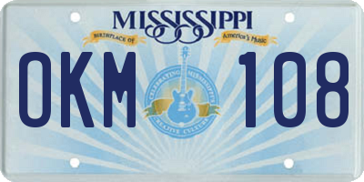 MS license plate OKM108