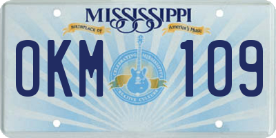 MS license plate OKM109
