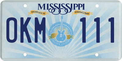 MS license plate OKM111