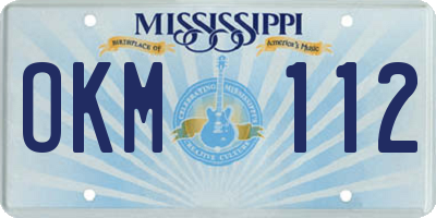 MS license plate OKM112