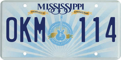 MS license plate OKM114