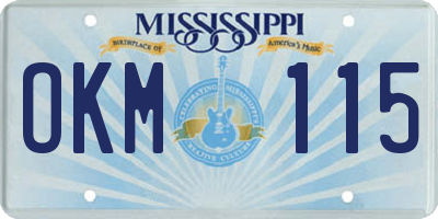 MS license plate OKM115