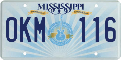 MS license plate OKM116