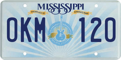 MS license plate OKM120