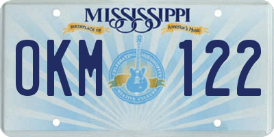 MS license plate OKM122