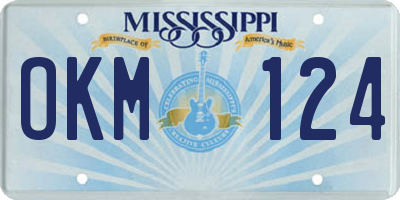 MS license plate OKM124