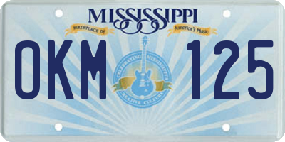 MS license plate OKM125