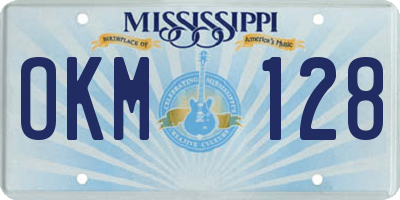 MS license plate OKM128