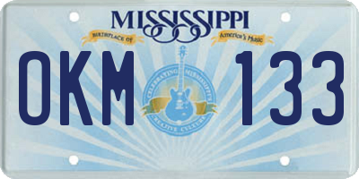 MS license plate OKM133