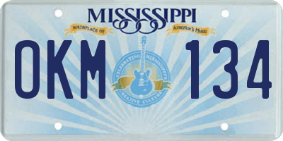 MS license plate OKM134