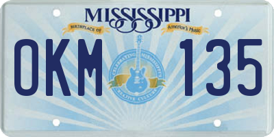 MS license plate OKM135