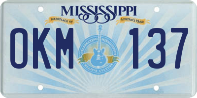 MS license plate OKM137