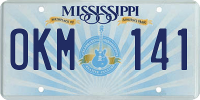 MS license plate OKM141