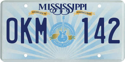 MS license plate OKM142