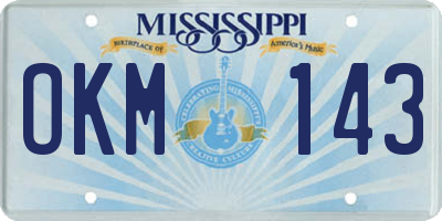 MS license plate OKM143