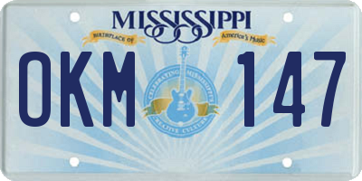 MS license plate OKM147