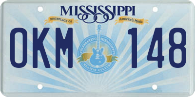 MS license plate OKM148