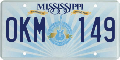 MS license plate OKM149