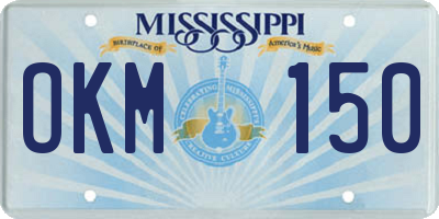 MS license plate OKM150