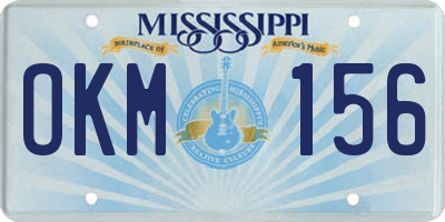 MS license plate OKM156