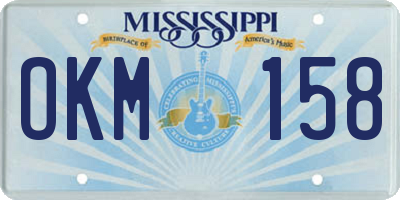 MS license plate OKM158