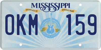 MS license plate OKM159